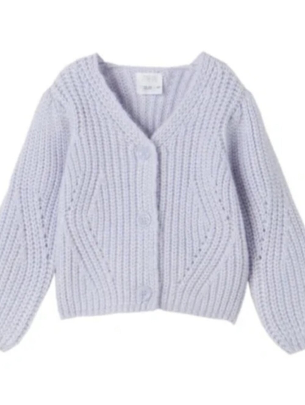 EUC Zara Kids Open Knit Cardigan in Lilac Purple